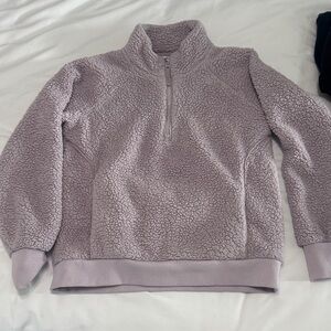 Athleta Girl Plush Lavender Sherpa Quarter-Zip